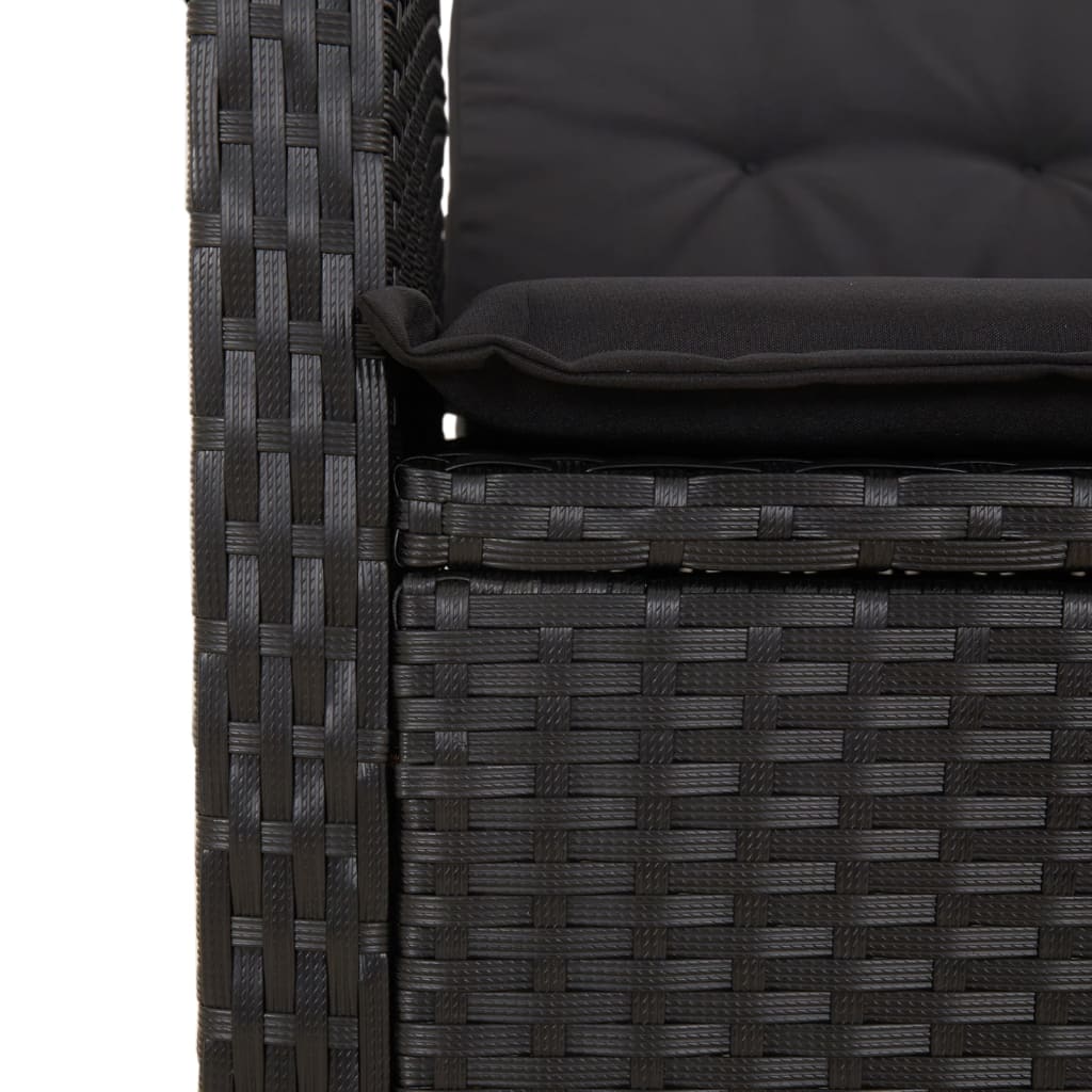7-delige Tuinset met kussens poly rattan zwart is nu te koop bij PeponiXL, paradijselijk wonen!