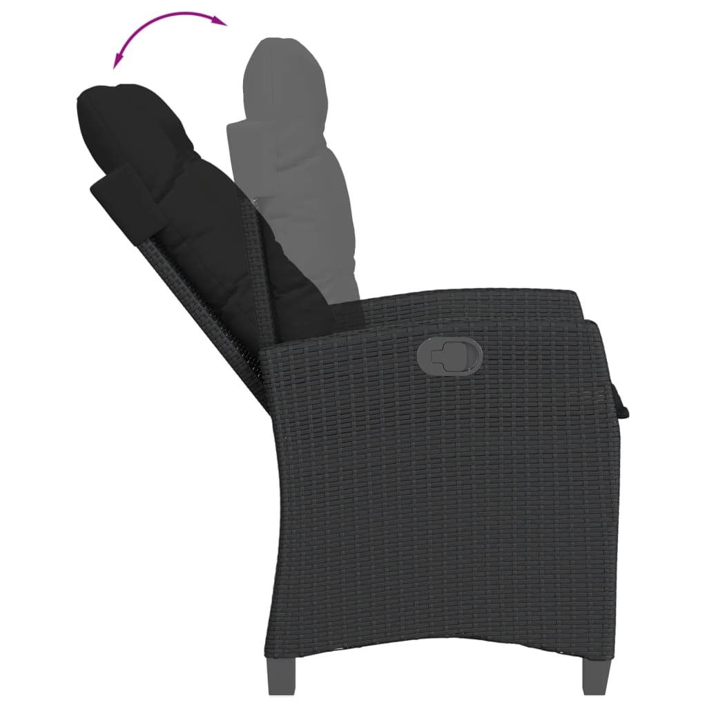 5-delige Tuinset met kussens poly rattan zwart is nu te koop bij PeponiXL, paradijselijk wonen!