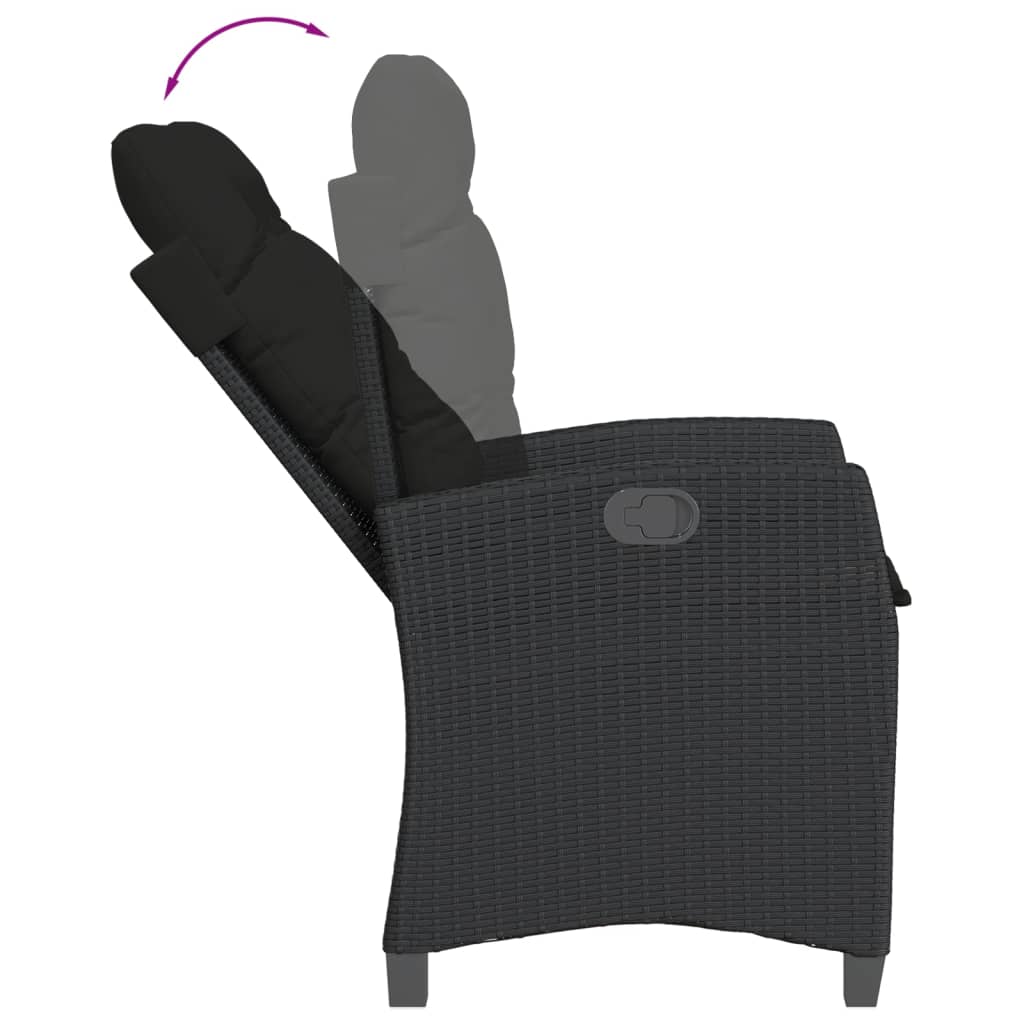 7-delige Tuinset met kussens poly rattan zwart is nu te koop bij PeponiXL, paradijselijk wonen!