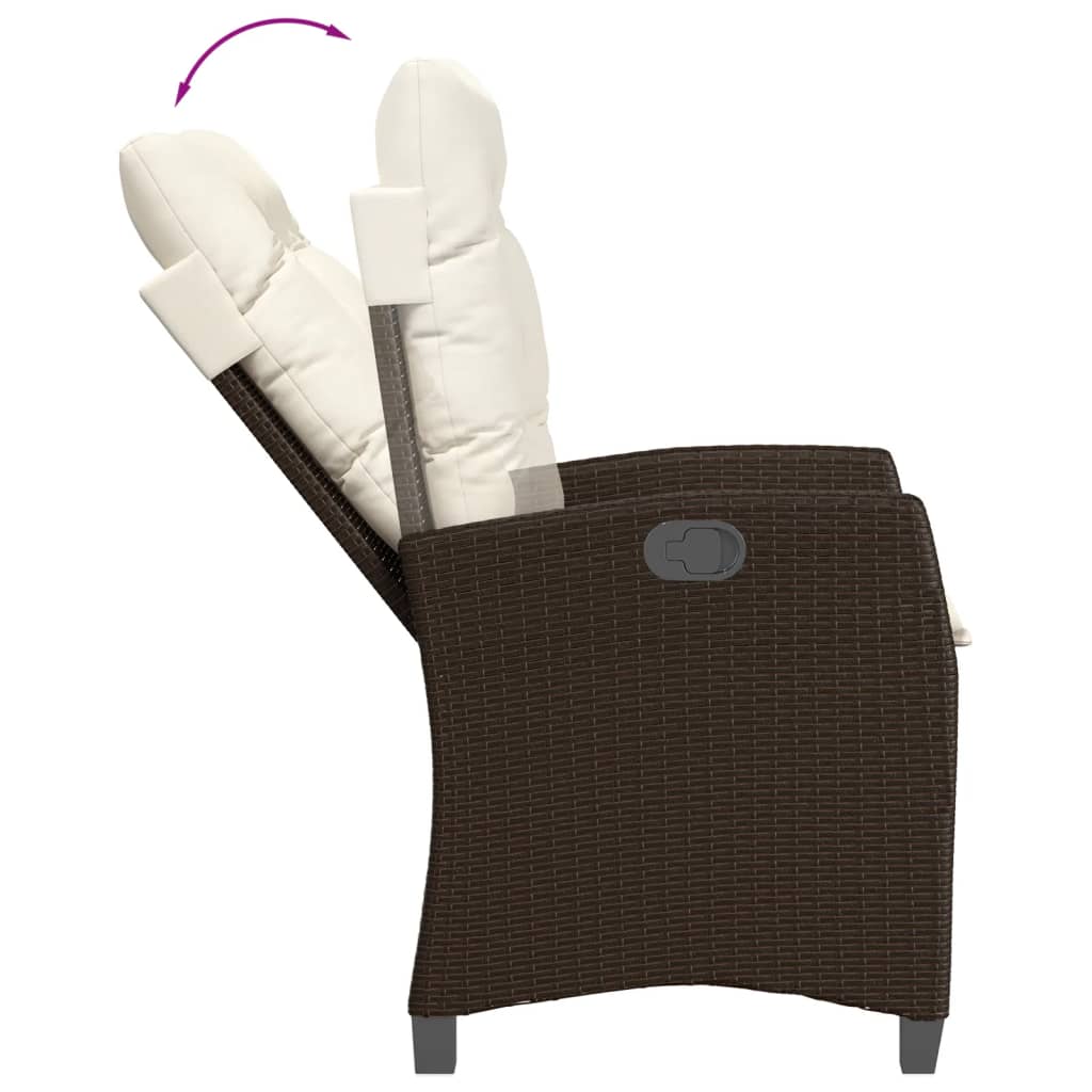 3-delige Tuinset met kussens poly rattan bruin is nu te koop bij PeponiXL, paradijselijk wonen!