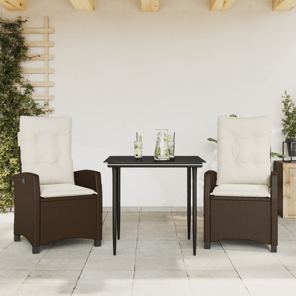 3-delige Tuinset met kussens poly rattan bruin is nu te koop bij PeponiXL, paradijselijk wonen!