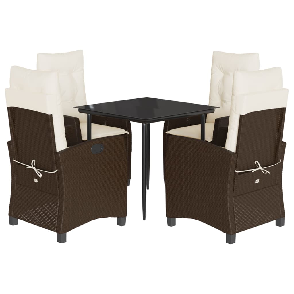 5-delige Tuinset met kussens poly rattan bruin is nu te koop bij PeponiXL, paradijselijk wonen!