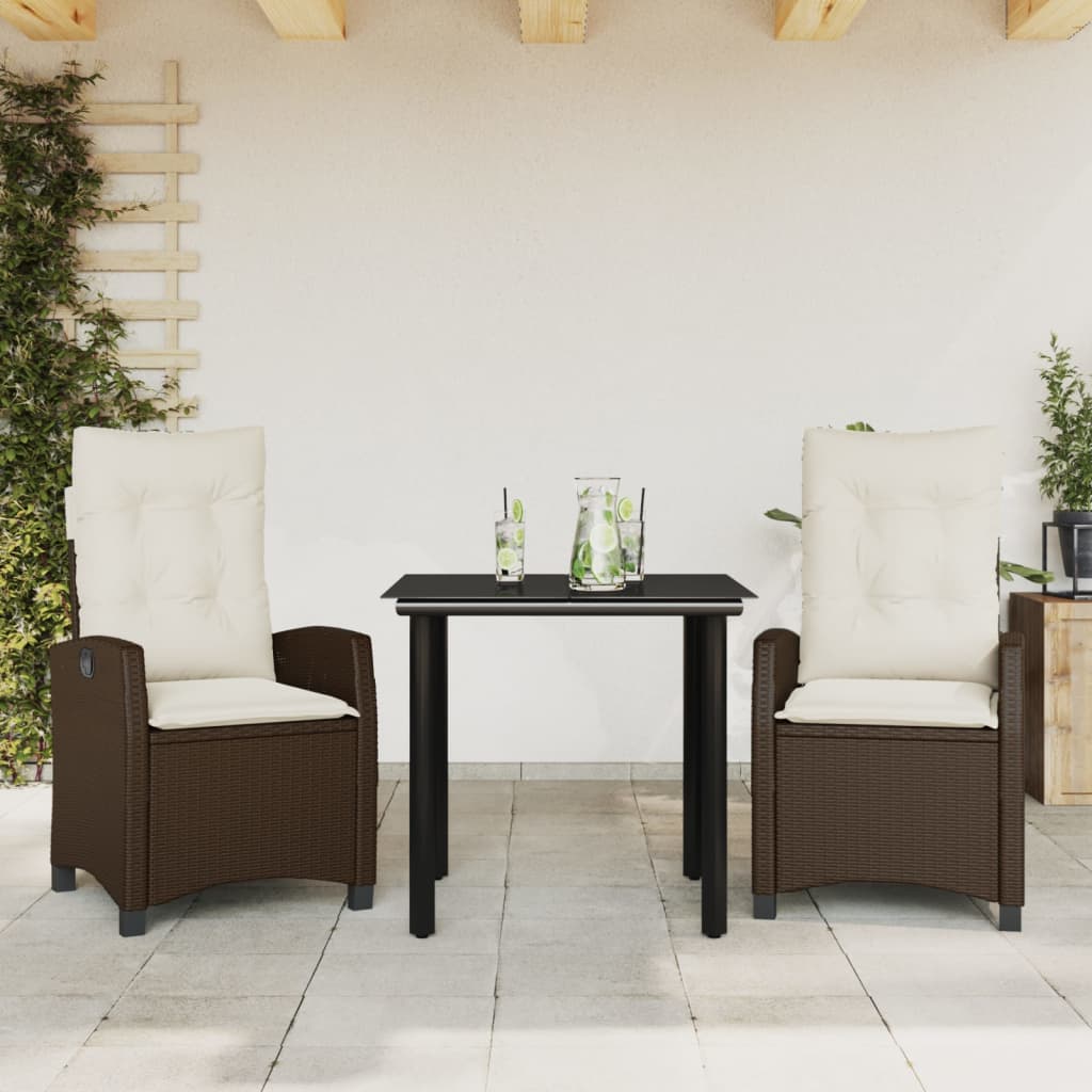 3-delige Tuinset met kussens poly rattan bruin is nu te koop bij PeponiXL, paradijselijk wonen!