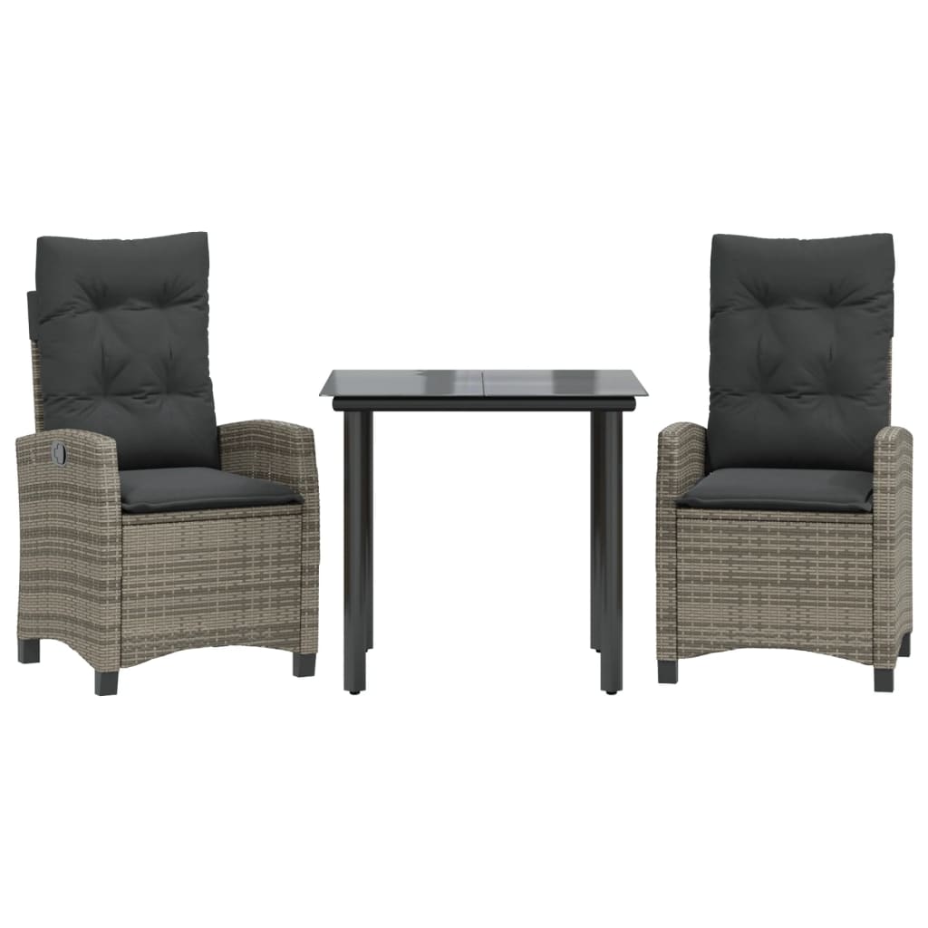 3-delige Tuinset met kussens poly rattan grijs is nu te koop bij PeponiXL, paradijselijk wonen!