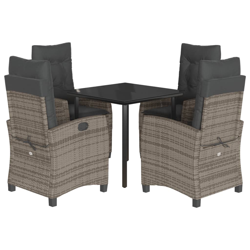 5-delige Tuinset met kussens poly rattan grijs is nu te koop bij PeponiXL, paradijselijk wonen!