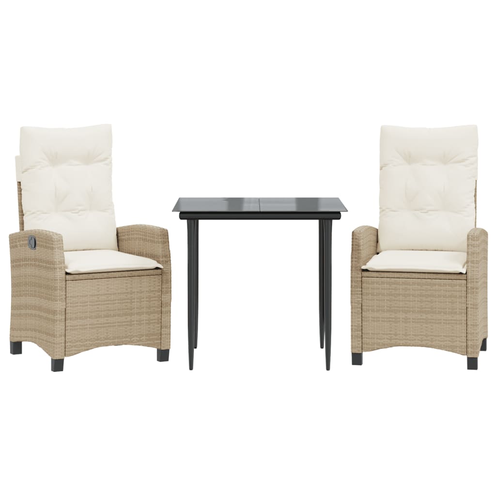 3-delige Tuinset met kussens poly rattan beige is nu te koop bij PeponiXL, paradijselijk wonen!