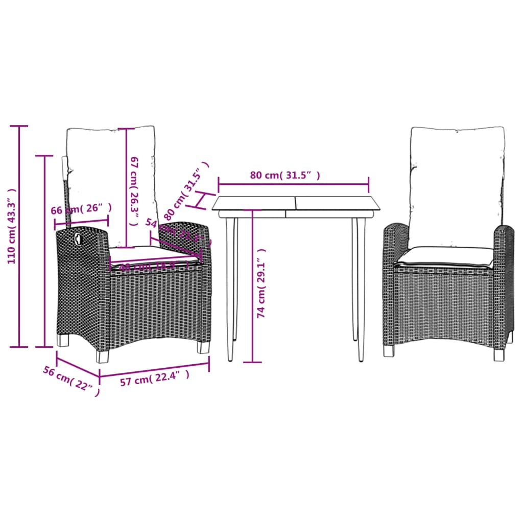 3-delige Tuinset met kussens poly rattan beige is nu te koop bij PeponiXL, paradijselijk wonen!