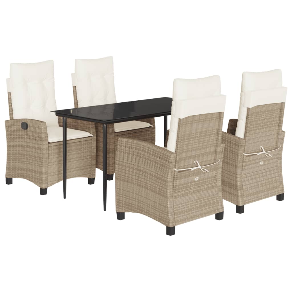 5-delige Tuinset met kussens poly rattan beige is nu te koop bij PeponiXL, paradijselijk wonen!
