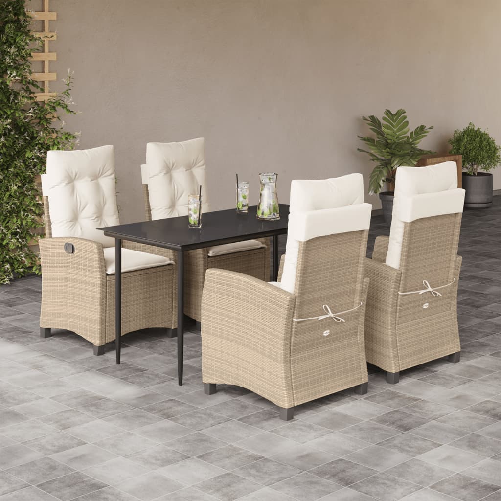 5-delige Tuinset met kussens poly rattan beige is nu te koop bij PeponiXL, paradijselijk wonen!