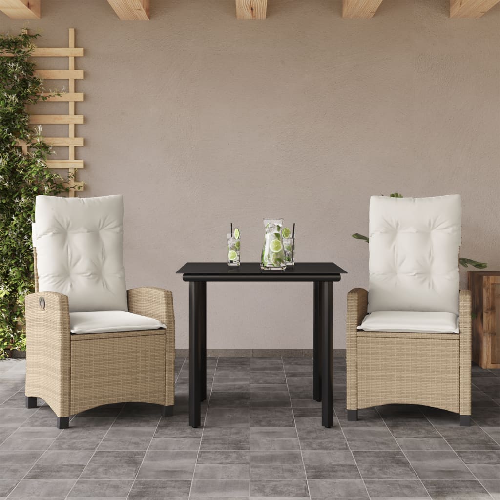 3-delige Tuinset met kussens poly rattan beige is nu te koop bij PeponiXL, paradijselijk wonen!