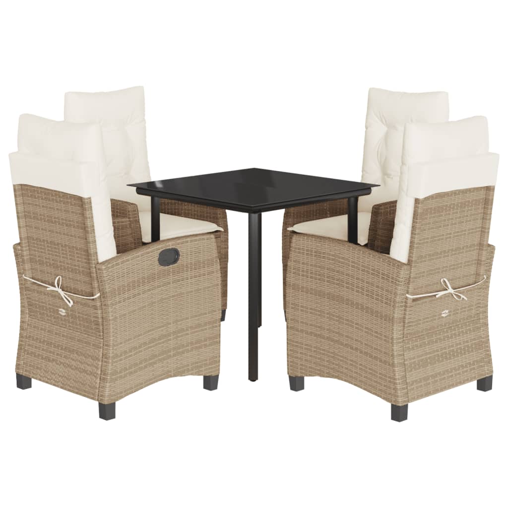 5-delige Tuinset met kussens poly rattan beige is nu te koop bij PeponiXL, paradijselijk wonen!