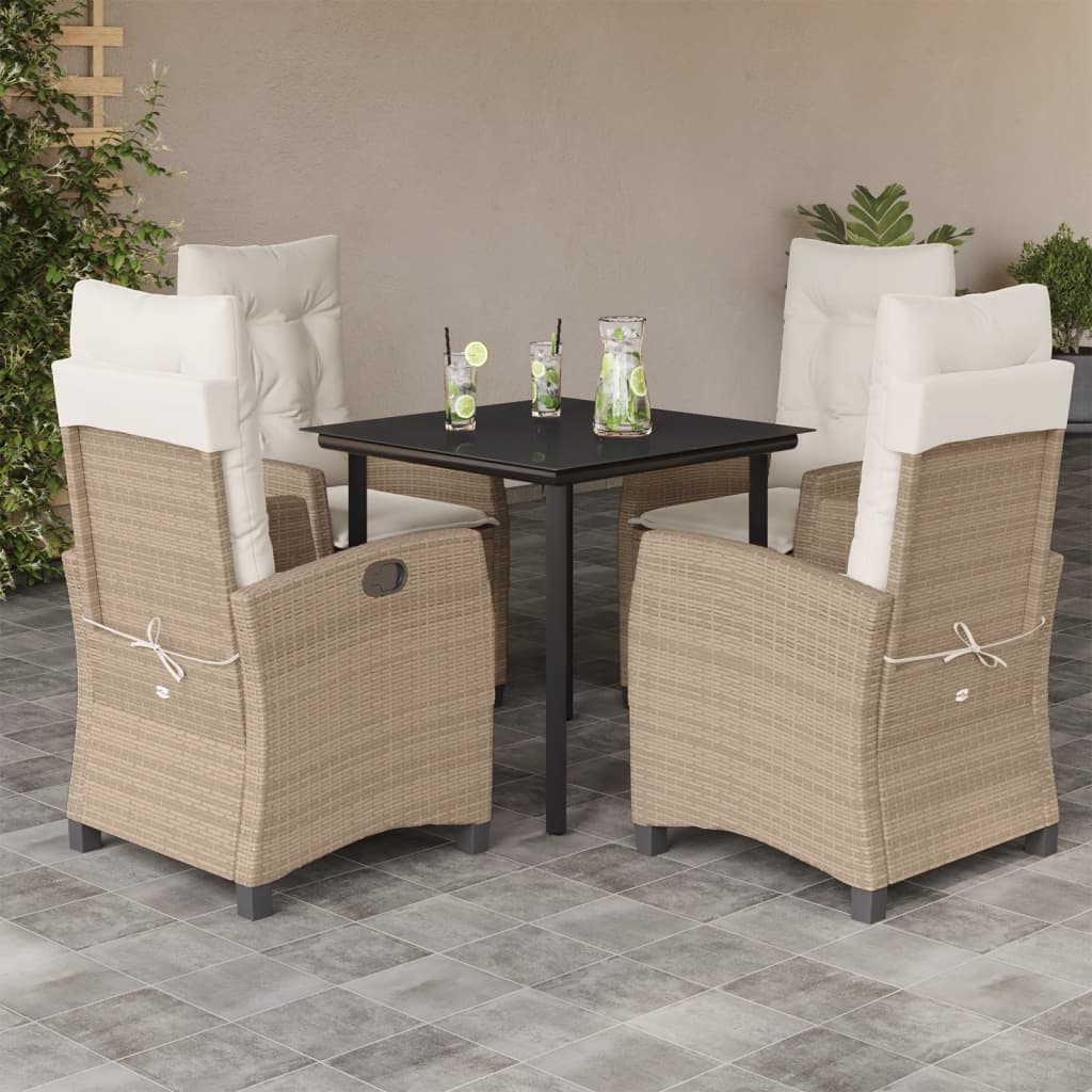5-delige Tuinset met kussens poly rattan beige is nu te koop bij PeponiXL, paradijselijk wonen!