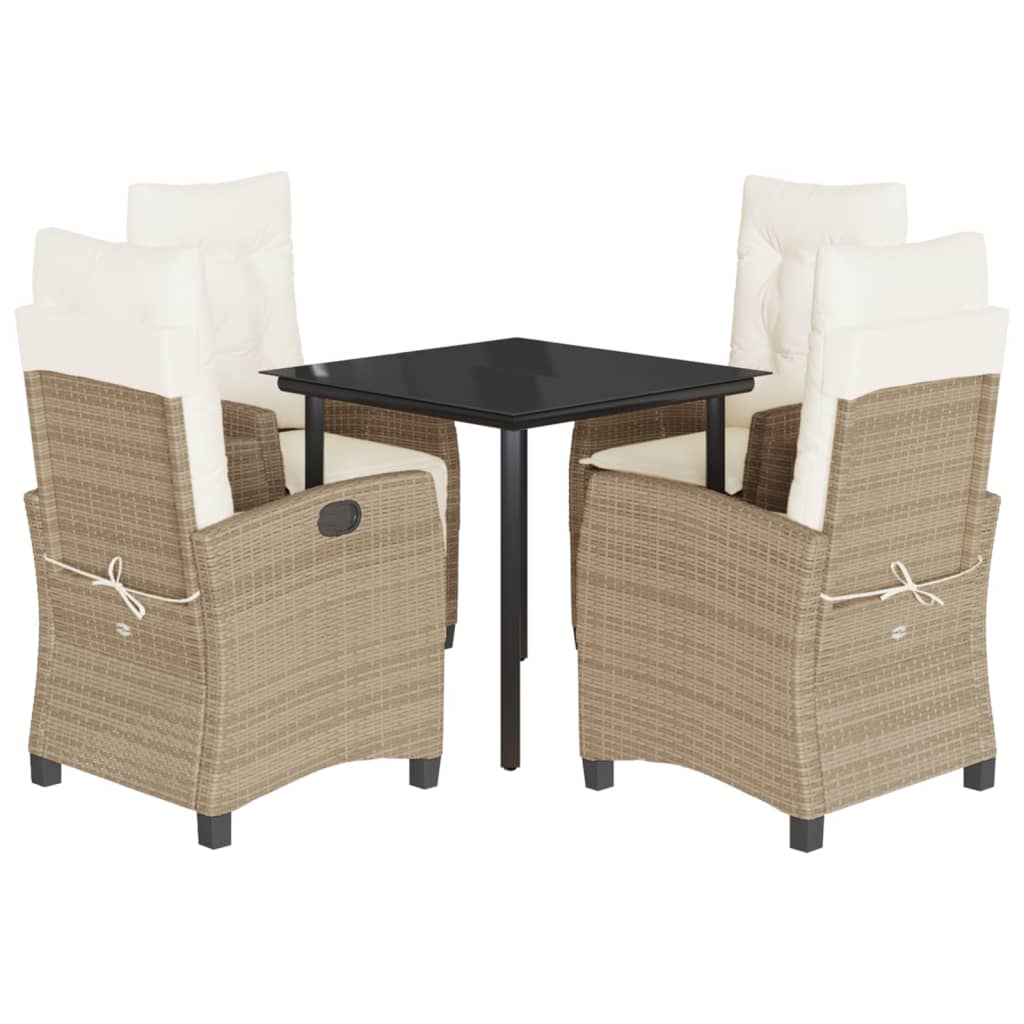 5-delige Tuinset met kussens poly rattan beige is nu te koop bij PeponiXL, paradijselijk wonen!