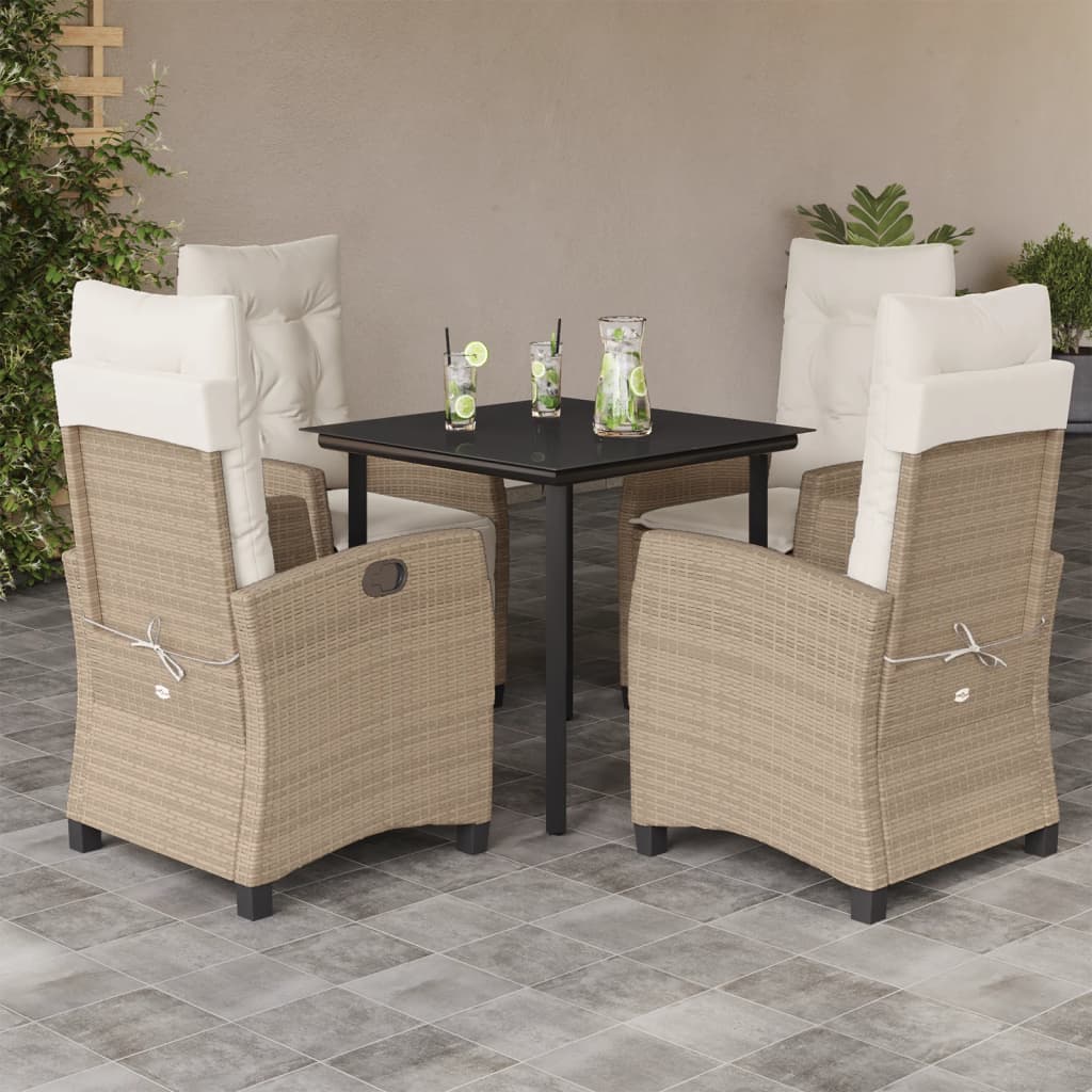5-delige Tuinset met kussens poly rattan beige is nu te koop bij PeponiXL, paradijselijk wonen!