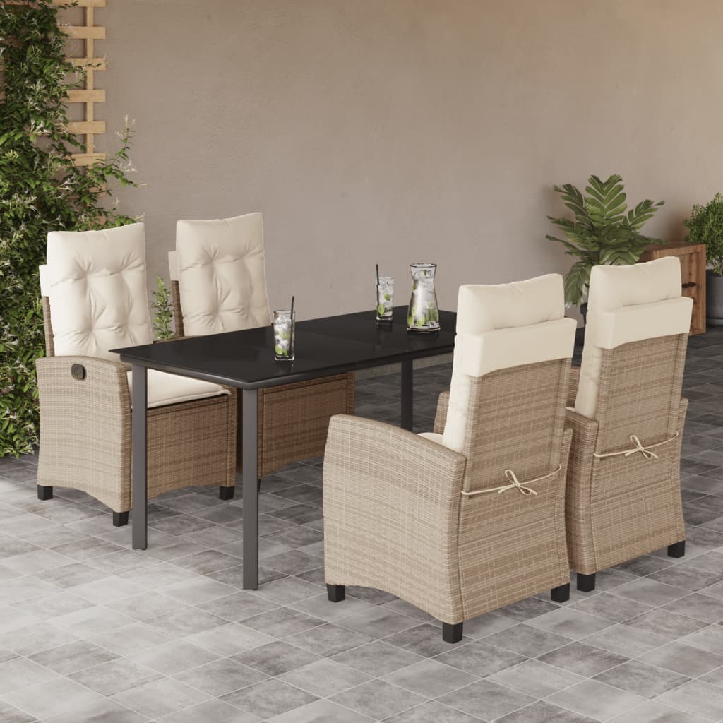 5-delige Tuinset met kussens poly rattan beige is nu te koop bij PeponiXL, paradijselijk wonen!