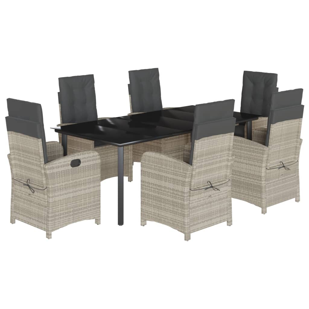 7-delige Tuinset met kussens poly rattan grijs is nu te koop bij PeponiXL, paradijselijk wonen!
