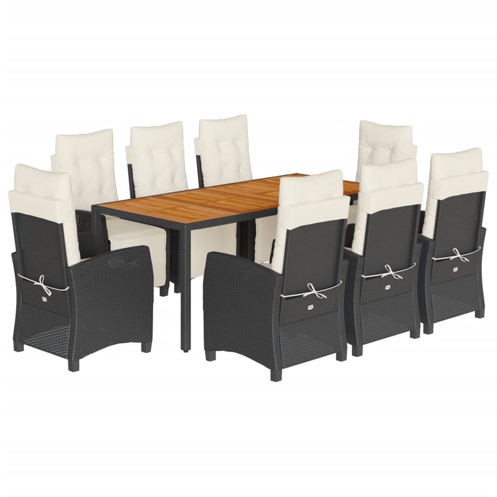 9-delige Tuinset poly rattan zwart is nu te koop bij PeponiXL, paradijselijk wonen!