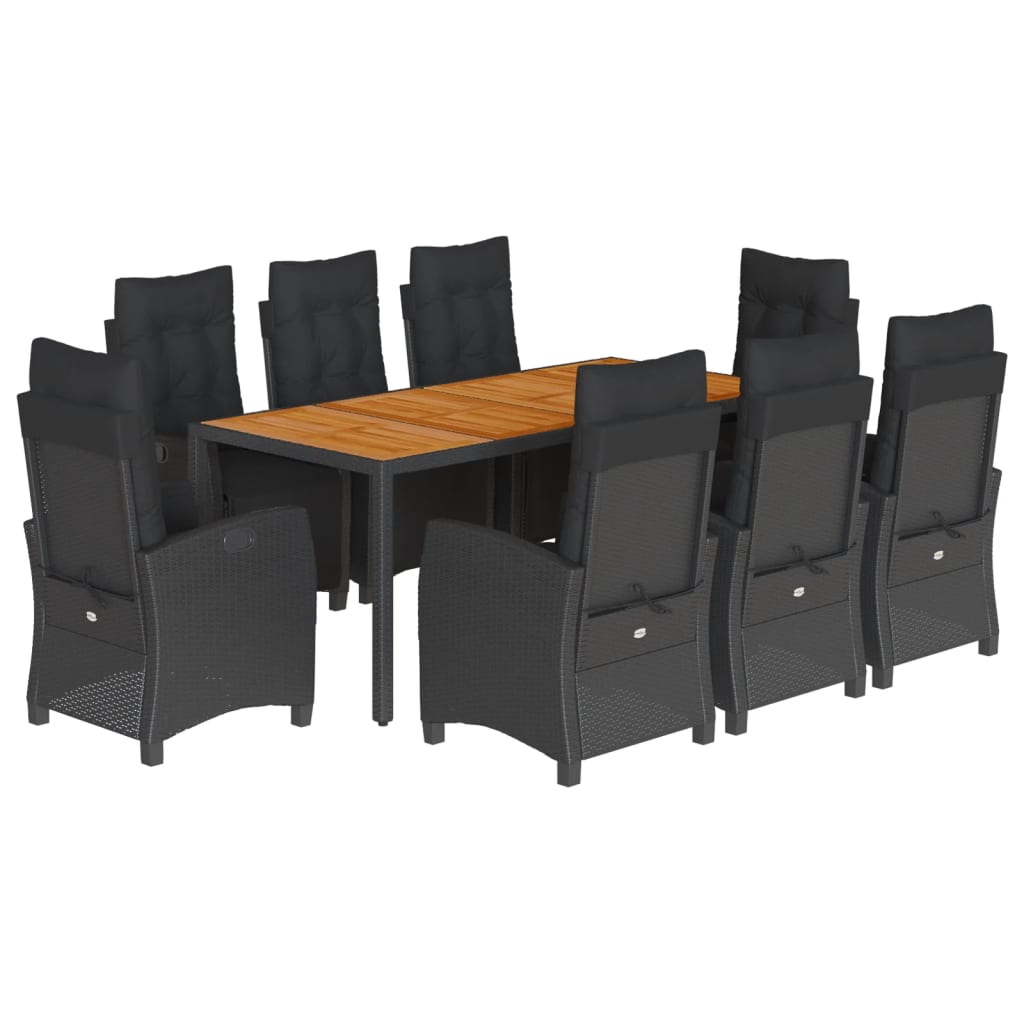 9-delige Tuinset poly rattan zwart is nu te koop bij PeponiXL, paradijselijk wonen!