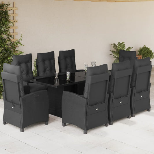 9-delige Tuinset poly rattan zwart is nu te koop bij PeponiXL, paradijselijk wonen!