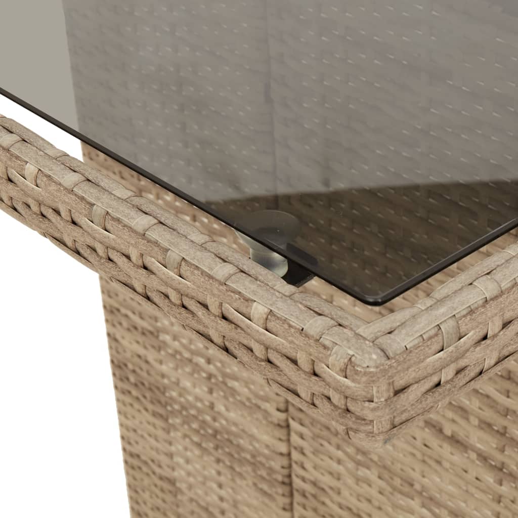 9-delige Tuinset met kussens poly rattan gemengd beige is nu te koop bij PeponiXL, paradijselijk wonen!