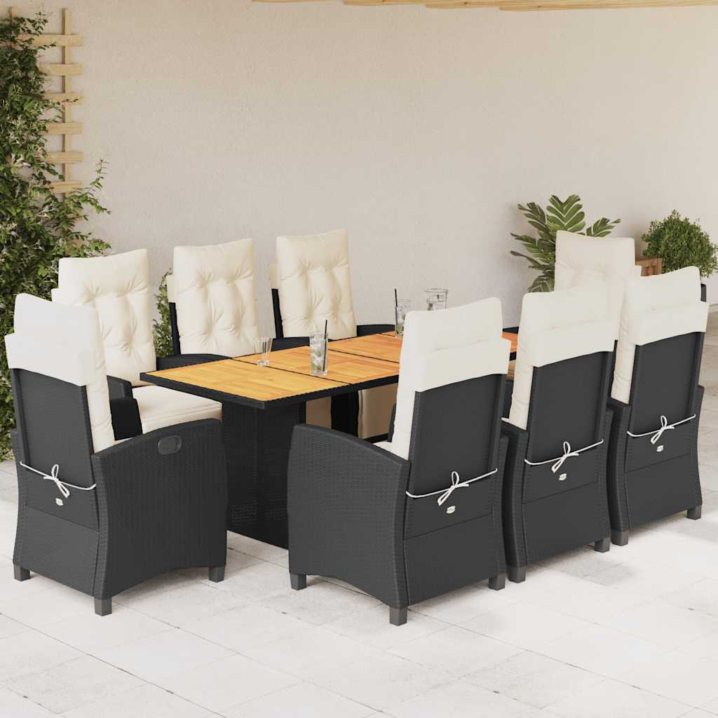9-delige Tuinset poly rattan zwart is nu te koop bij PeponiXL, paradijselijk wonen!