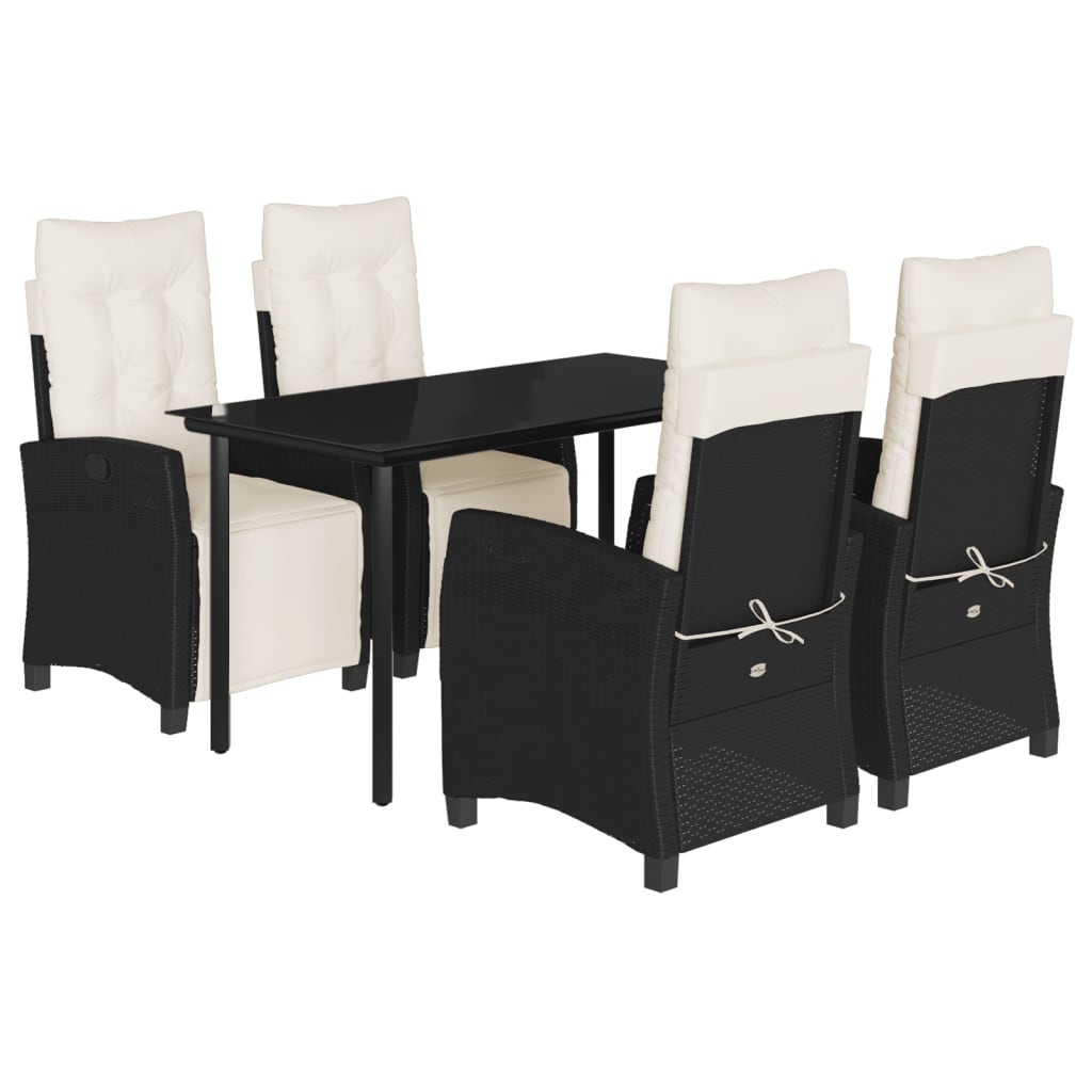 5-delige Tuinset met kussens poly rattan zwart is nu te koop bij PeponiXL, paradijselijk wonen!