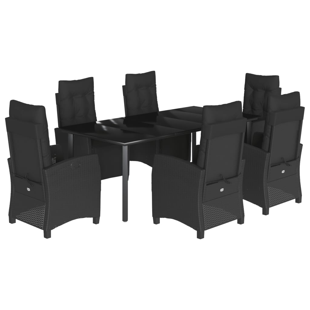 7-delige Tuinset met kussens poly rattan zwart is nu te koop bij PeponiXL, paradijselijk wonen!