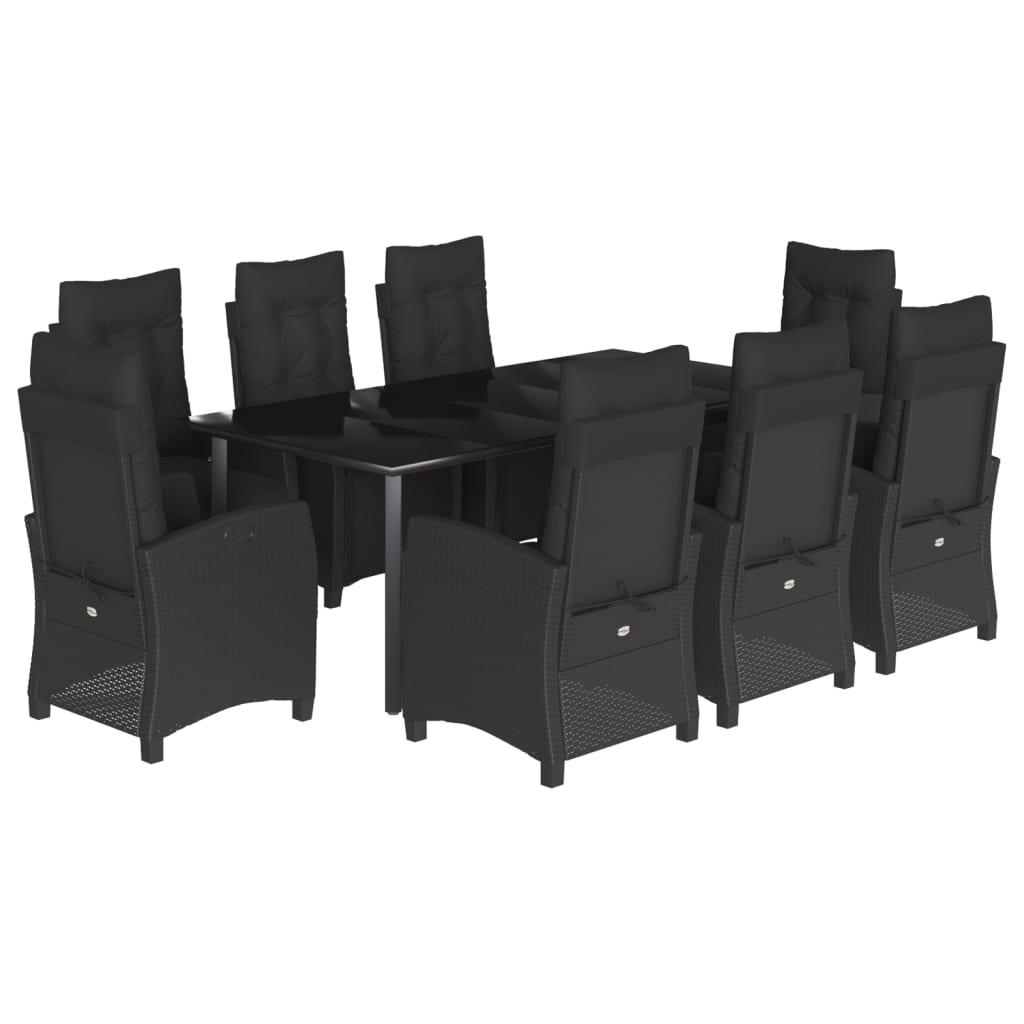 9-delige Tuinset poly rattan zwart is nu te koop bij PeponiXL, paradijselijk wonen!
