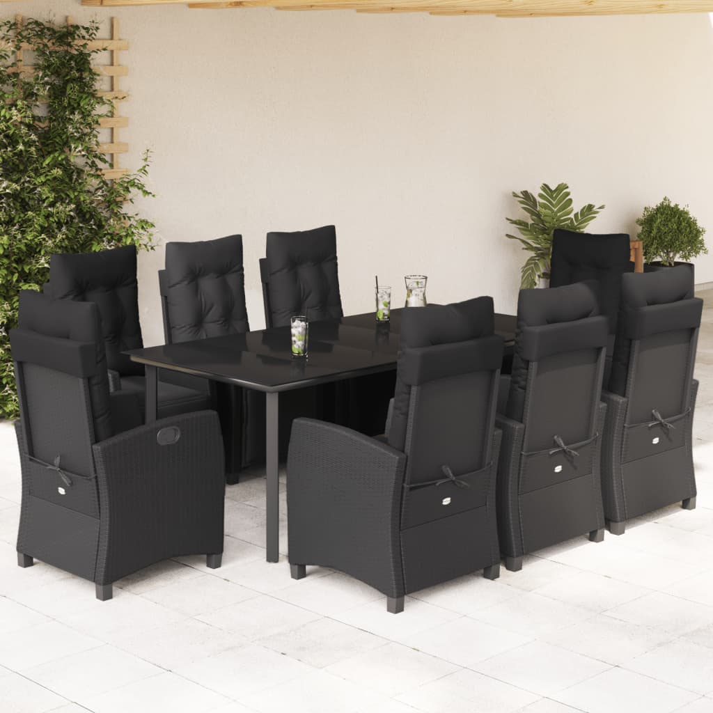 9-delige Tuinset poly rattan zwart is nu te koop bij PeponiXL, paradijselijk wonen!
