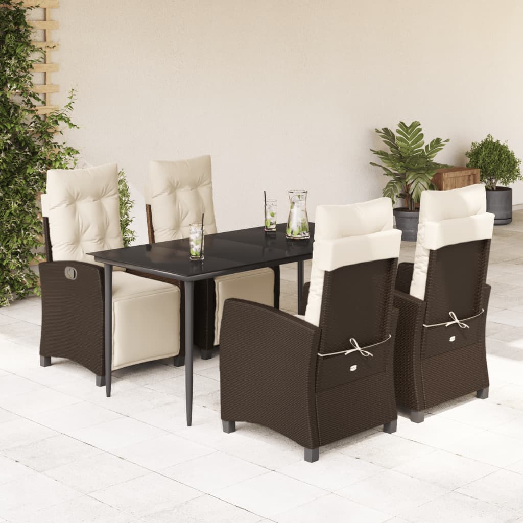 5-delige Tuinset met kussens poly rattan bruin is nu te koop bij PeponiXL, paradijselijk wonen!