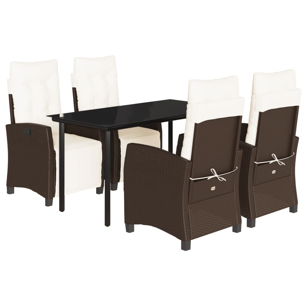 5-delige Tuinset met kussens poly rattan bruin is nu te koop bij PeponiXL, paradijselijk wonen!