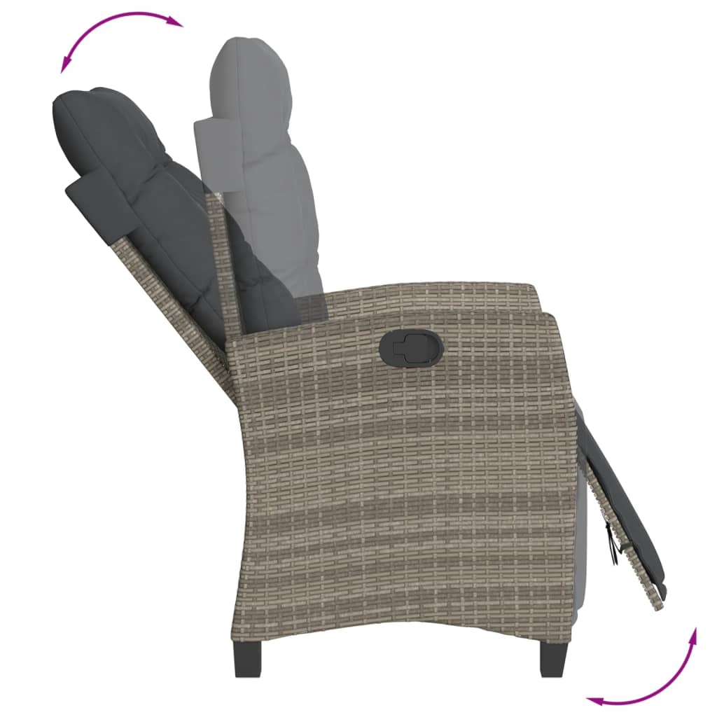 9-delige Tuinset met kussens poly rattan grijs is nu te koop bij PeponiXL, paradijselijk wonen!