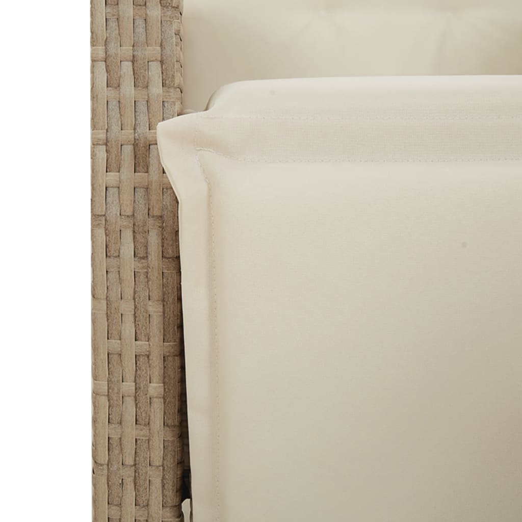 7-delige Tuinset met kussens poly rattan beige is nu te koop bij PeponiXL, paradijselijk wonen!