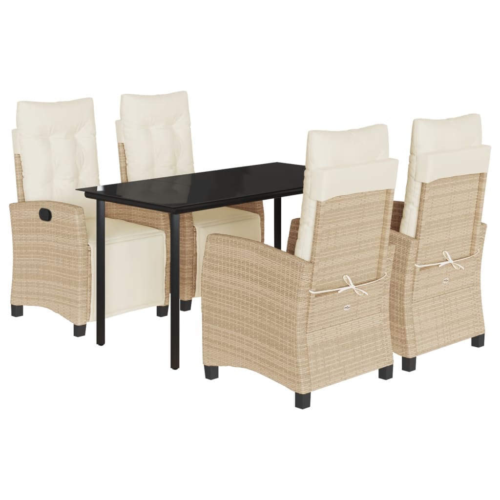 5-delige Tuinset met kussens poly rattan beige is nu te koop bij PeponiXL, paradijselijk wonen!