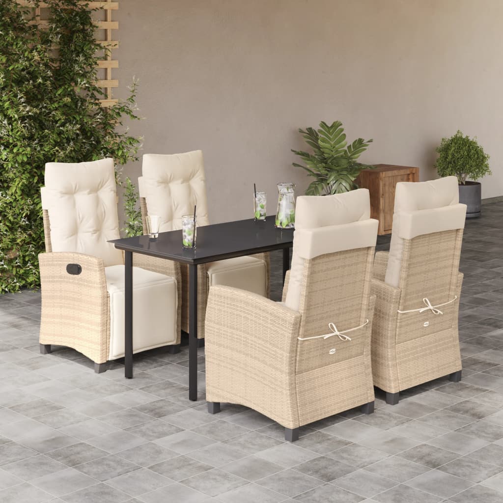 5-delige Tuinset met kussens poly rattan beige is nu te koop bij PeponiXL, paradijselijk wonen!