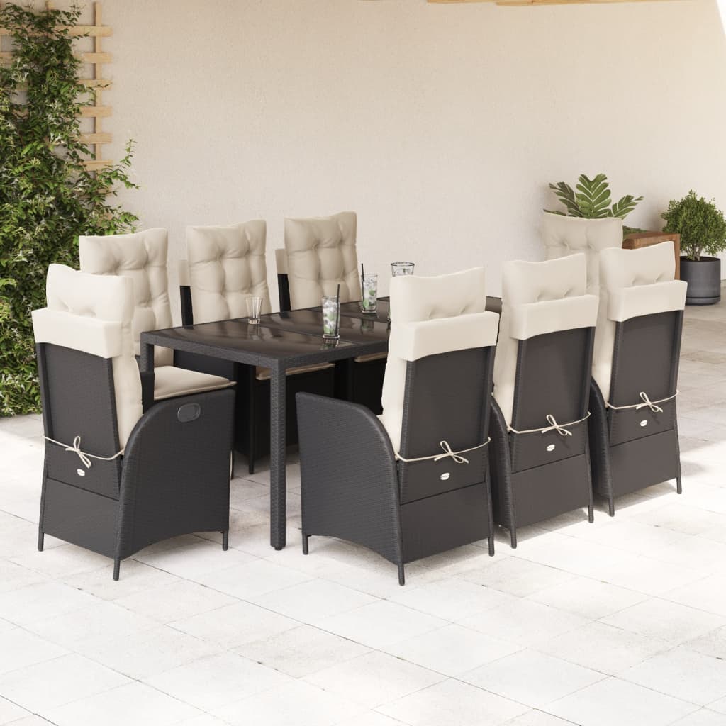 9-delige Tuinset poly rattan zwart is nu te koop bij PeponiXL, paradijselijk wonen!