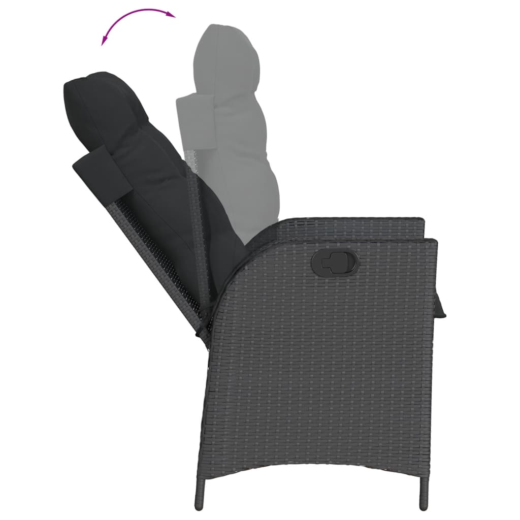7-delige Tuinset met kussens poly rattan zwart is nu te koop bij PeponiXL, paradijselijk wonen!