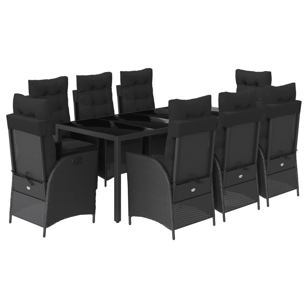 9-delige Tuinset poly rattan zwart is nu te koop bij PeponiXL, paradijselijk wonen!