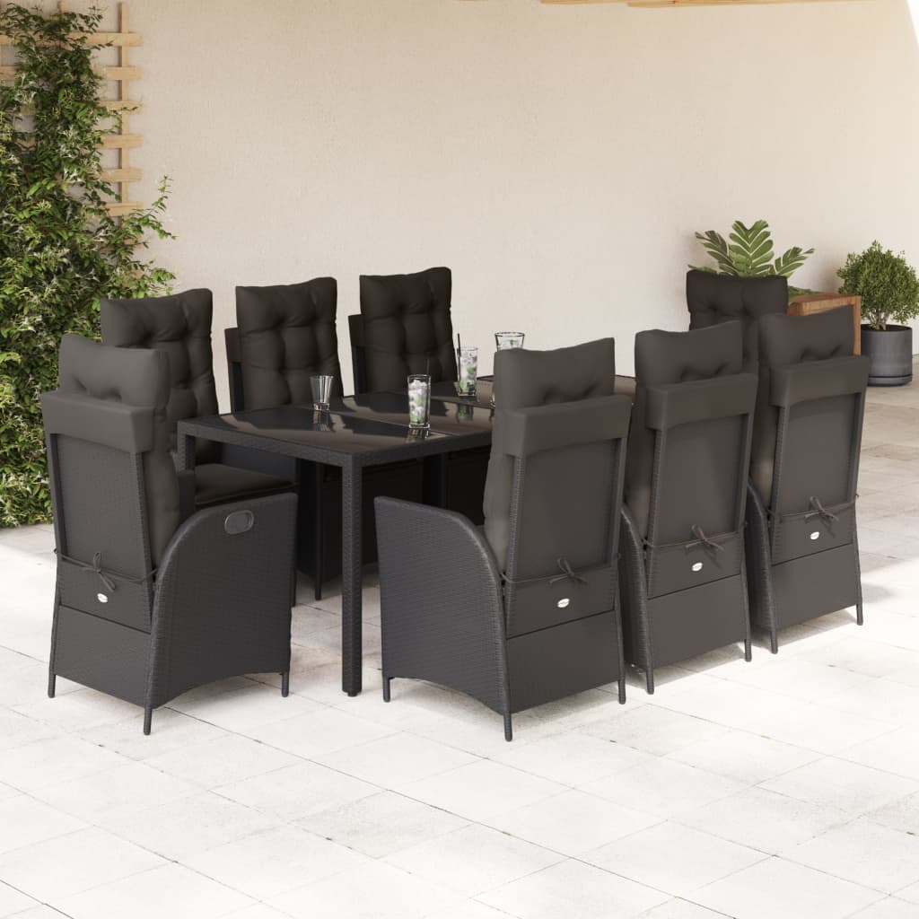 9-delige Tuinset poly rattan zwart is nu te koop bij PeponiXL, paradijselijk wonen!