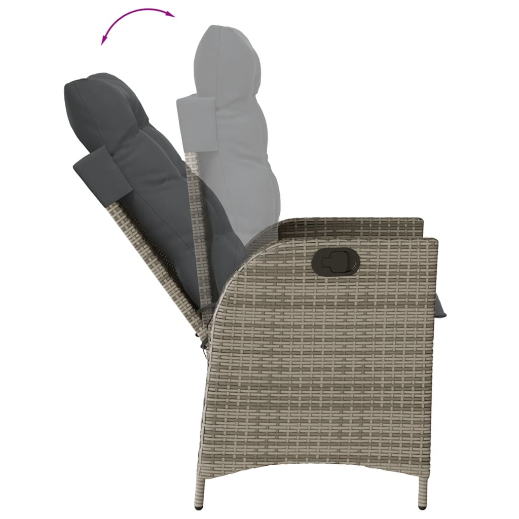5-delige Tuinset met kussens poly rattan grijs is nu te koop bij PeponiXL, paradijselijk wonen!