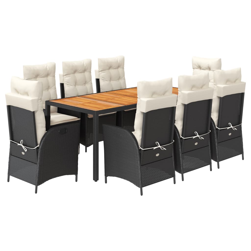 9-delige Tuinset poly rattan zwart is nu te koop bij PeponiXL, paradijselijk wonen!