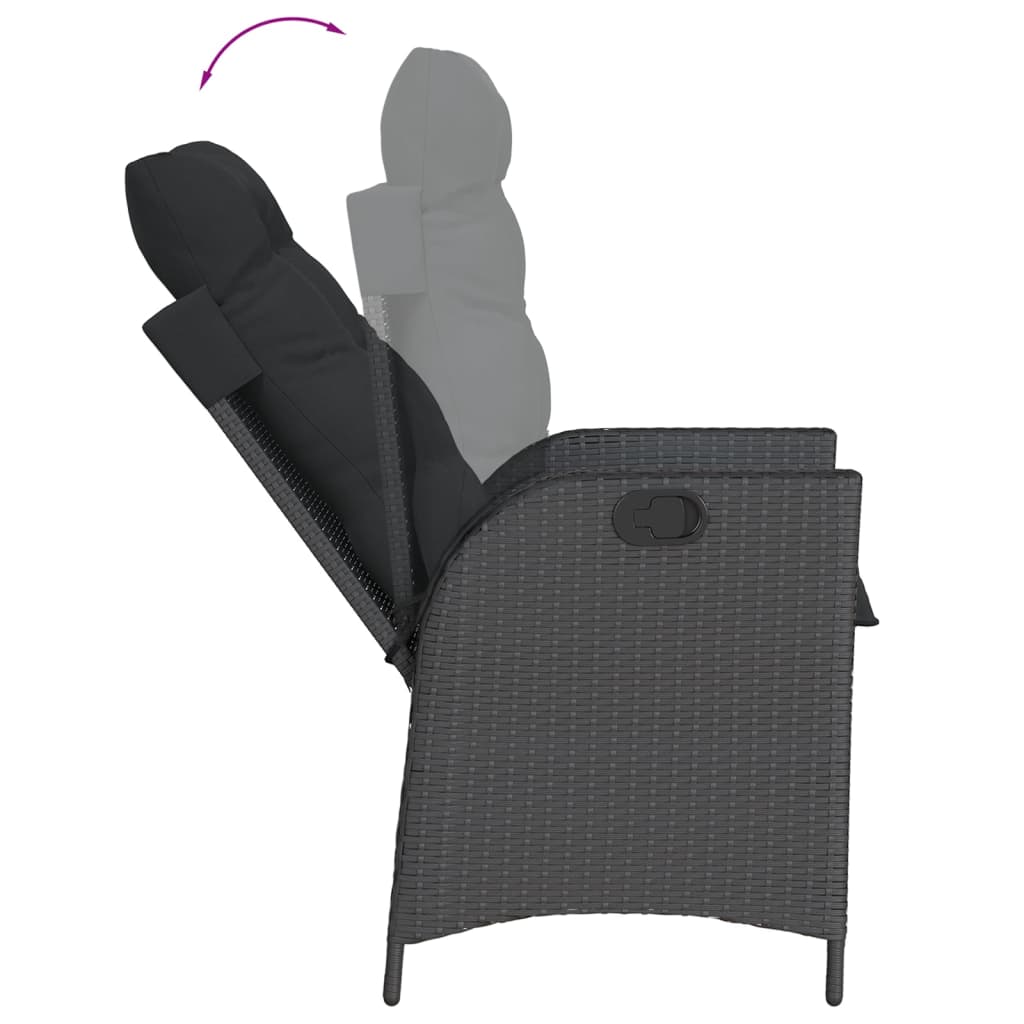 5-delige Tuinset met kussens poly rattan zwart is nu te koop bij PeponiXL, paradijselijk wonen!