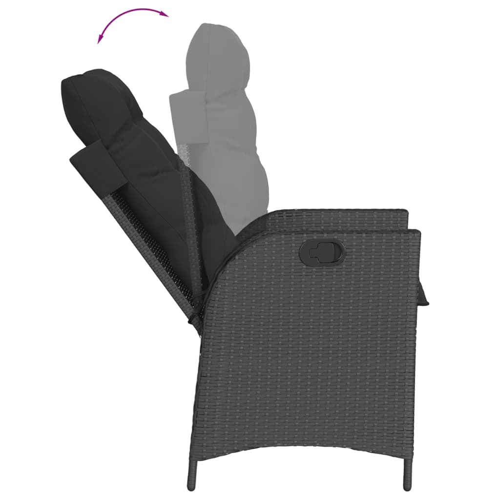 5-delige Tuinset met kussens poly rattan zwart is nu te koop bij PeponiXL, paradijselijk wonen!
