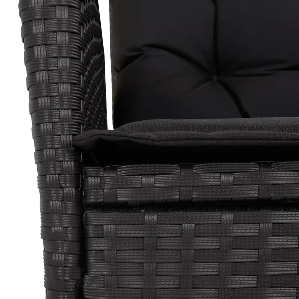 7-delige Tuinset met kussens poly rattan zwart is nu te koop bij PeponiXL, paradijselijk wonen!