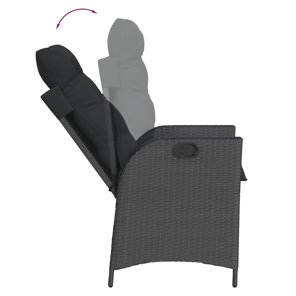 7-delige Tuinset met kussens poly rattan zwart is nu te koop bij PeponiXL, paradijselijk wonen!