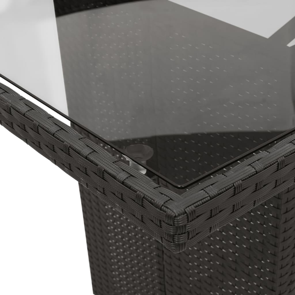 9-delige Tuinset poly rattan zwart is nu te koop bij PeponiXL, paradijselijk wonen!