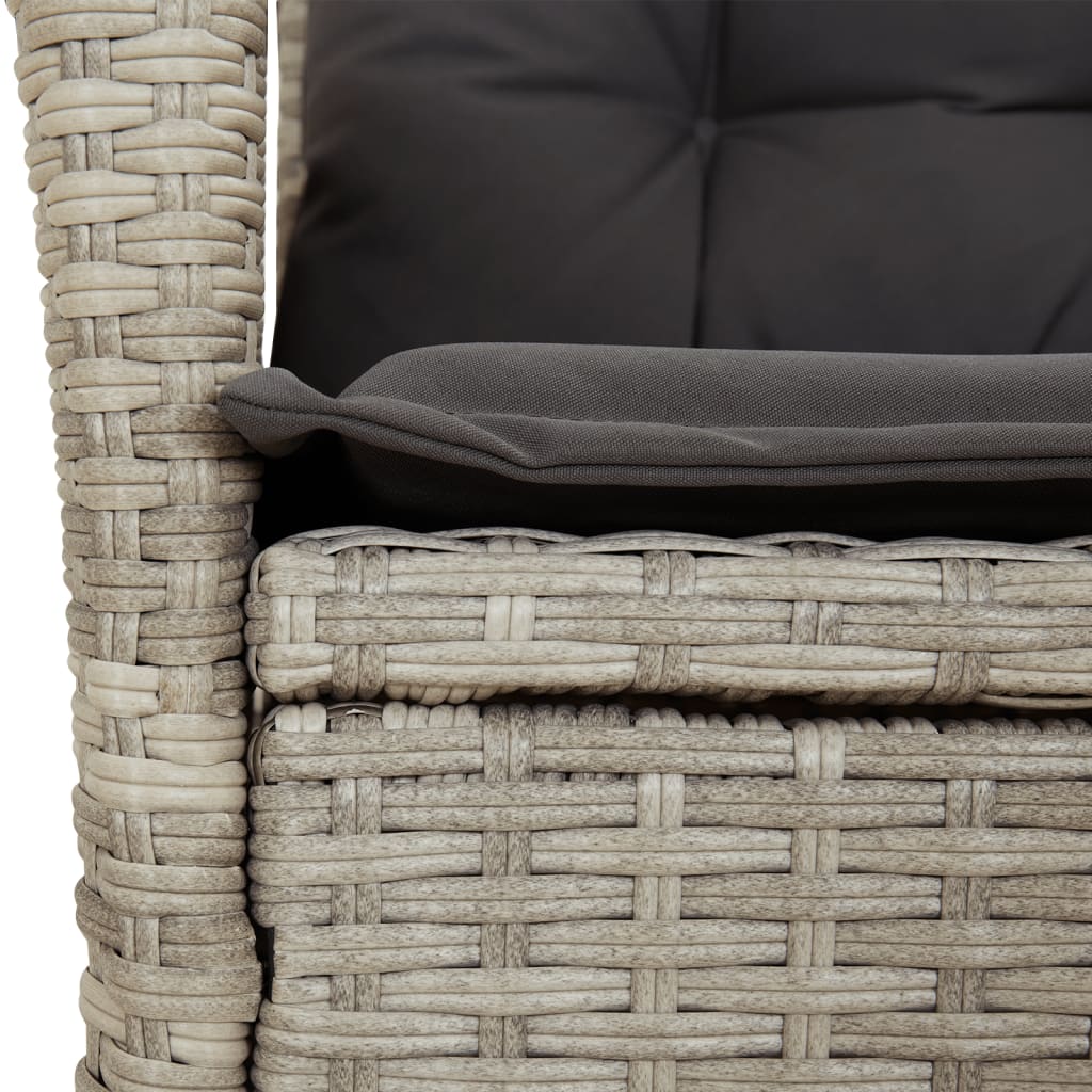 9-delige Tuinset met kussens poly rattan lichtgrijs is nu te koop bij PeponiXL, paradijselijk wonen!
