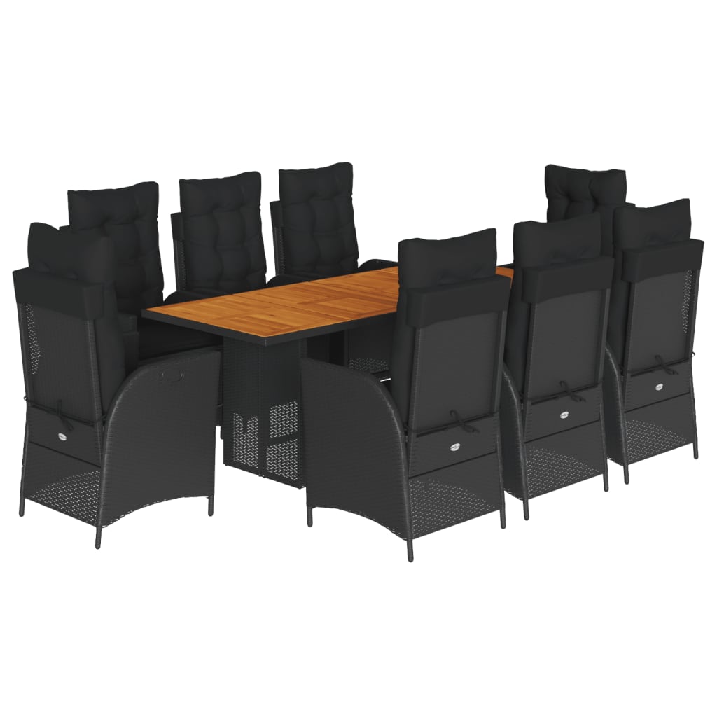 9-delige Tuinset poly rattan zwart is nu te koop bij PeponiXL, paradijselijk wonen!