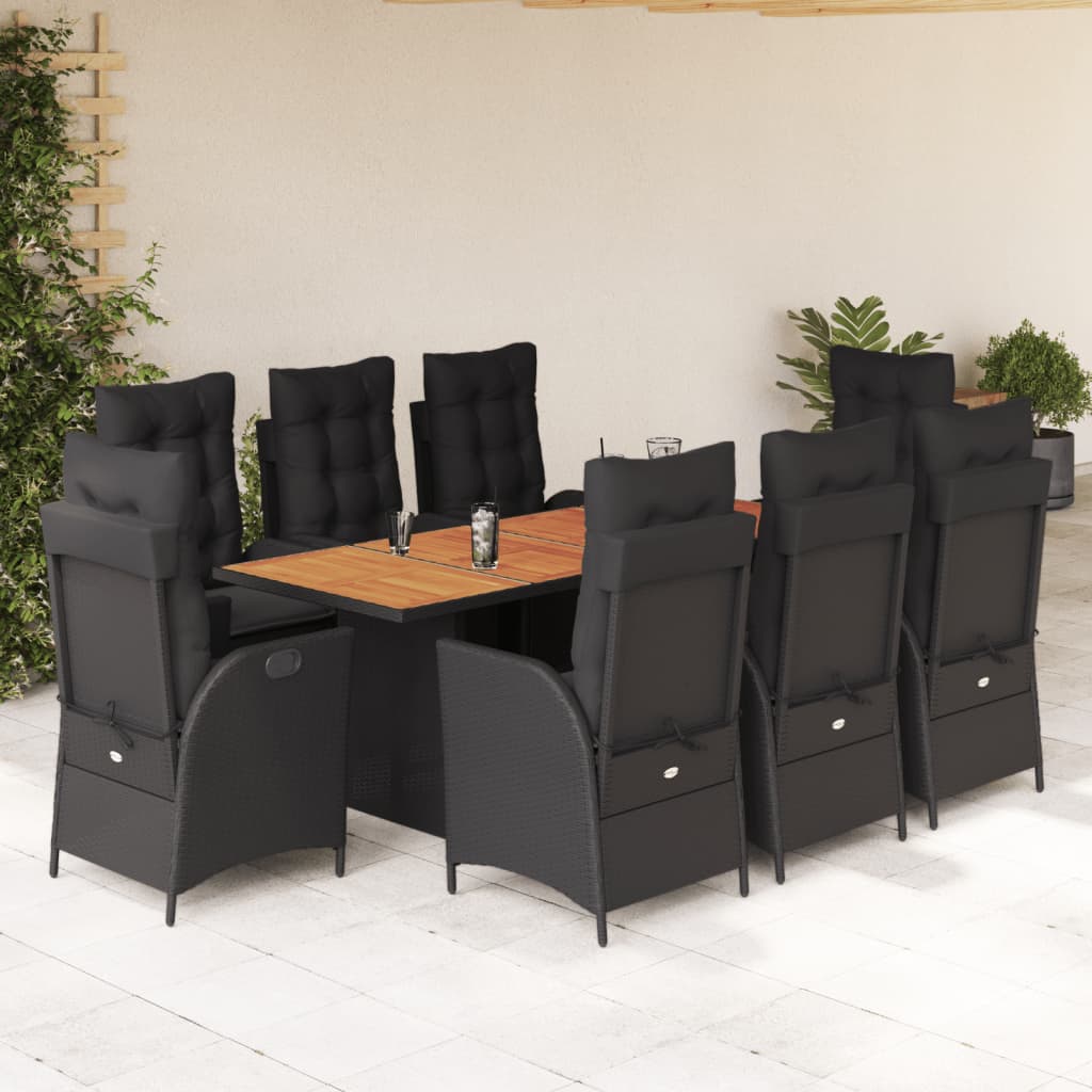 9-delige Tuinset poly rattan zwart is nu te koop bij PeponiXL, paradijselijk wonen!