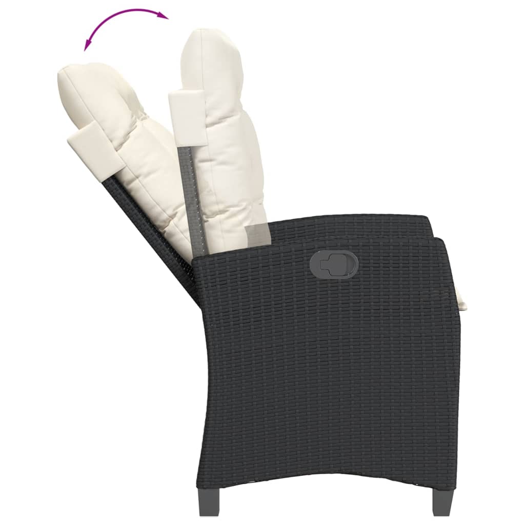 3-delige Tuinset met kussens poly rattan zwart is nu te koop bij PeponiXL, paradijselijk wonen!